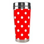 Polka Dots - White on Red Stainless Steel Travel Tumbler