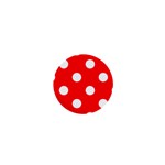 Polka Dots - White on Red 1  Mini Button