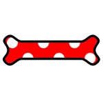 Polka Dots - White on Red Magnet (Dog Bone)