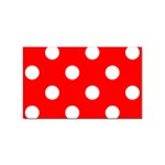 Polka Dots - White on Red Sticker (Rectangular)