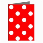 Polka Dots - White on Red Greeting Cards (Pkg of 8)