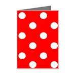 Polka Dots - White on Red Mini Greeting Card