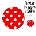 Polka Dots - White on Red Multi-purpose Cards (Round)