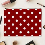 Polka Dots - White on Dark Red Cosmetic Bag (XL)