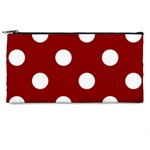 Polka Dots - White on Dark Red Pencil Case