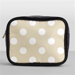 Polka Dots - White on Pearl Brown Mini Toiletries Bag (One Side)