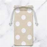 Polka Dots - White on Pearl Brown Jewelry Bag