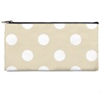 Polka Dots - White on Pearl Brown Pencil Case