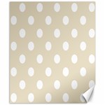 Polka Dots - White on Pearl Brown Canvas 8  x 10 