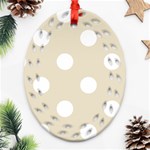 Polka Dots - White on Pearl Brown Ornament (Bell) Ornament (Oval Filigree)