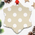 Polka Dots - White on Pearl Brown Ornament (Snowflake)