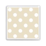 Polka Dots - White on Pearl Brown Memory Card Reader with Storage (Square)