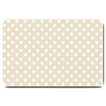 Polka Dots - White on Pearl Brown Large Doormat