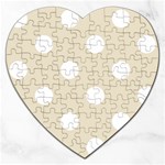 Polka Dots - White on Pearl Brown Jigsaw Puzzle (Heart)