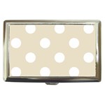 Polka Dots - White on Pearl Brown Cigarette Money Case