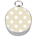 Polka Dots - White on Pearl Brown Silver Compass