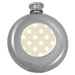 Polka Dots - White on Pearl Brown Hip Flask (5 oz)