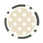 Polka Dots - White on Pearl Brown Poker Chip Card Guard