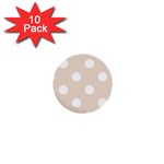 Polka Dots - White on Almond Brown 1  Mini Button (10 pack)