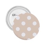 Polka Dots - White on Almond Brown 2.25  Button