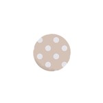 Polka Dots - White on Almond Brown 1  Mini Magnet