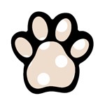 Polka Dots - White on Almond Brown Magnet (Paw Print)