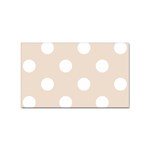 Polka Dots - White on Almond Brown Sticker Rectangular (10 pack)