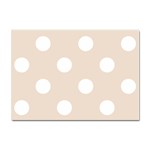 Polka Dots - White on Almond Brown Sticker A4 (100 pack)