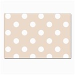 Polka Dots - White on Almond Brown Postcard 5  x 7 