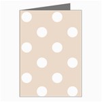 Polka Dots - White on Almond Brown Greeting Cards (Pkg of 8)