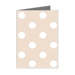 Polka Dots - White on Almond Brown Mini Greeting Card