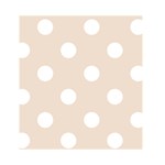 Polka Dots - White on Almond Brown Greeting Card 4.5  x 6 