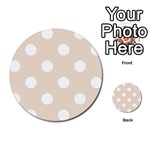 Polka Dots - White on Almond Brown Multi-purpose Cards (Round)