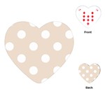 Polka Dots - White on Almond Brown Playing Cards (Heart)