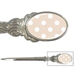 Polka Dots - White on Almond Brown Letter Opener