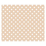 Polka Dots - White on Pastel Brown Double Sided Flano Blanket (Small)