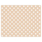 Polka Dots - White on Pastel Brown Double Sided Flano Blanket (Medium)