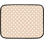 Polka Dots - White on Pastel Brown Fleece Blanket (Mini)