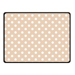 Polka Dots - White on Pastel Brown Fleece Blanket (Small) (One Side)