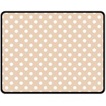 Polka Dots - White on Pastel Brown Double Sided Fleece Blanket (Medium) (Two Sides)