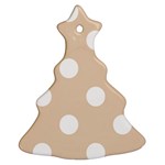 Polka Dots - White on Pastel Brown Christmas Tree Ornament (Two Sides)