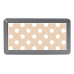 Polka Dots - White on Pastel Brown Memory Card Reader (Mini)