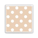 Polka Dots - White on Pastel Brown Memory Card Reader with Storage (Square)