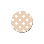 Polka Dots - White on Pastel Brown Golf Ball Marker