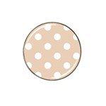 Polka Dots - White on Pastel Brown Hat Clip Ball Marker