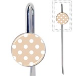 Polka Dots - White on Pastel Brown Book Mark