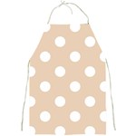 Polka Dots - White on Pastel Brown Full Print Apron