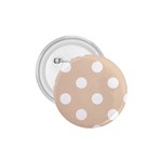 Polka Dots - White on Pastel Brown 1.75  Button