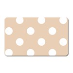 Polka Dots - White on Pastel Brown Magnet (Rectangular)