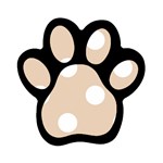 Polka Dots - White on Pastel Brown Magnet (Paw Print)